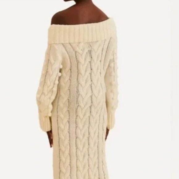 Farm Rio Off-White Braided Midi Sweater Dress Size: M NWT - Picture 12 of 16